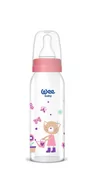 Butelki dla niemowląt - WEE BABY BUTELKA SZKLANA DO KARMIENIA 250ML 0M+ RÓŻ - miniaturka - grafika 1