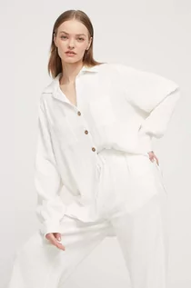 Koszule damskie - Billabong koszula bawełniana Swell damska kolor biały relaxed z kołnierzykiem klasycznym ABJWT00487 - grafika 1