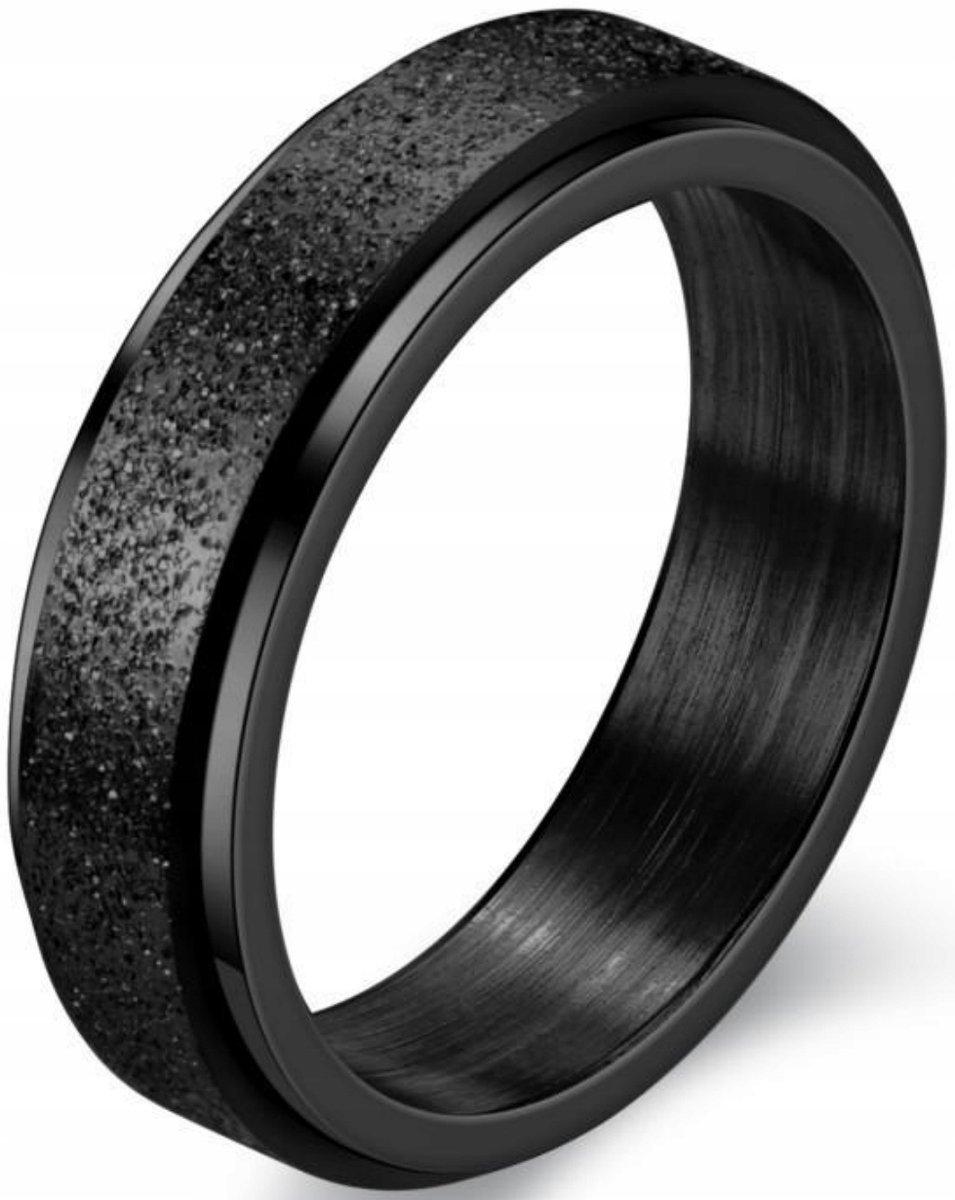Pierścień Obrotowy Czarny Piaskowy Stal Brokatowy