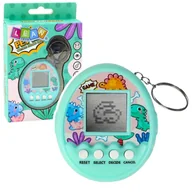 Gry planszowe - Tamagotchi Pet Egg Gra Elektroniczna 168W1 Brelok Z Dzwoneczkiem Turkusowa LEAN Toys - miniaturka - grafika 1