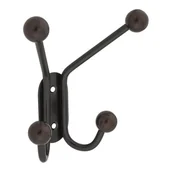 Wieszaki do szafy - Wieszak 2 haczyki czarny - miniaturka - grafika 1