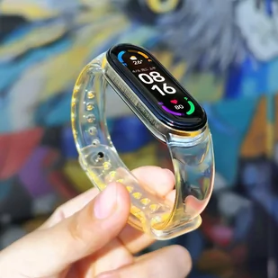 Zamienna silikonowa opaska pasek bransoleta bransoletka do Xiaomi Mi Band 6 / 5 żółty - Etui i futerały do telefonów - miniaturka - grafika 2