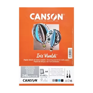 Karton Canson Iris Vivaldi - A4 - 185 g - 5 kolorów - odcienie szare - Podobrazia, bloki, papiery - miniaturka - grafika 1