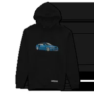 Odzież do sportów motorowych - Czarna bluza z kapturem niebieskie BMW M3 E46-XS - miniaturka - grafika 1