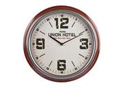 Zegary - Witek Home Witek Home Zegar ścienny okrągły 47cm brąz Union Hotel 267874 - miniaturka - grafika 1
