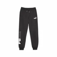 Odzież sportowa dziecięca - Spodnie dresowe dla dzieci Puma Power Colorblock Czarny - miniaturka - grafika 1