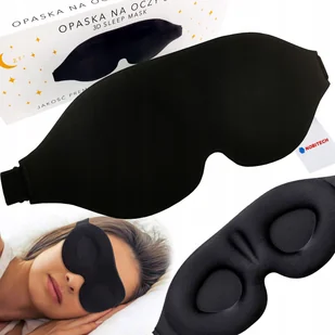 Opaska Na Oczy Do Spania Maska 3D Regulowana Lekka 100% Zaciemnienia Czarna - Akcesoria do bielizny - miniaturka - grafika 1