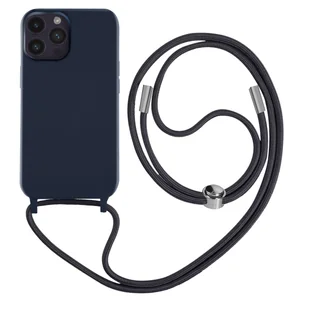 Półsztywne etui do iPhone'a 14 Pro Max ze smyczą o długości 80 cm, niebieskie - Etui i futerały do telefonów - miniaturka - grafika 1