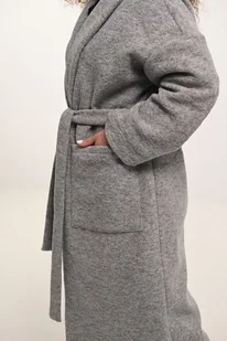 Wełniany płaszcz szary - Płaszcze damskie - miniaturka - grafika 1