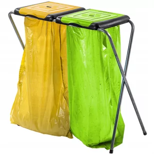 Stojak na worki do segregacji śmieci Amal, podwójny - Worki na śmieci Stojak na worki do segregacji śmieci Amal, podwójny - Worki na śmieci - miniaturka - grafika 1