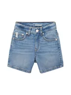 Spodenki damskie - TOM TAILOR Szorty jeansowe dla dziewczynek i dzieci, Straight Fit, 10119 - Used Mid Stone Blue Denim, 128 cm - miniaturka - grafika 1