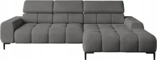 DomoHome Narożnik tapicerowany w kształcie litery L prawy bok 177x270 cm Narożnik z funkcją spania Sofa rozkładana Funkcja spania Małe 3 siedziska Regulowane zagłówki Regulowane siedzisko Ciemnoszary - Sofy i kanapy - miniaturka - grafika 1