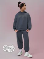 Spodnie i spodenki dla dziewczynek - 4F Spodnie dresowe joggery dziewczęce - szare 158/164 (12-14 lat) - miniaturka - grafika 1