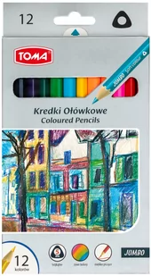 Kredki ołówkowe trójkątne Jumbo 12 kolorów TOMA 5901133540829 - Przybory szkolne - miniaturka - grafika 3