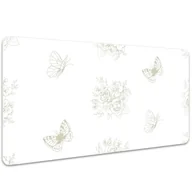 Podkładki na biurko - Ochronna mata na biurko Motyle i kwiaty 100x50 cm, Dywanomat - miniaturka - grafika 1