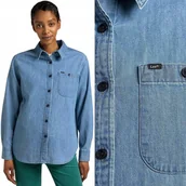 Koszule damskie - Lee ALL PURPOSE SHIRT Grandpa BLUE DżINS damska koszula jeansowa REGULAR M - miniaturka - grafika 1