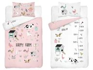 Pościel dla dzieci - Pościel bambusowa dziecięca 90x120 różowa z farmą i zwierzątkami Baby Bamboo - miniaturka - grafika 1