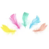 Balony i akcesoria - Pióra dekoracyjne kolorowe małe ozdobne DIY 50szt - miniaturka - grafika 1