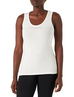 Emporio Armani Damski tank top z logo Essential Studs, Pale Cream, M - Koszulki i topy damskie - miniaturka - grafika 1