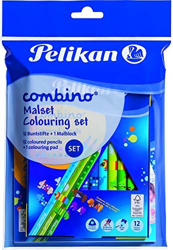 Pelikan Zestaw do kolorowania Combino, 1 blok + 12 kredek, 1 zestaw