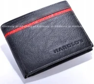 Portfele - SZARY + CZERWONY Skórzany Portfel Męski MŁODZIEŻOWY z Paskiem Wstawką G1-41 - miniaturka - grafika 1