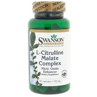 Suplementy naturalne - SWANSON Suplement diety Jabłczan L-Cytruliny Malate Complex, 750 mg, 60 kapsułek - miniaturka - grafika 1