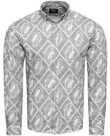 Koszule męskie - Koszula męska szara slim w wzory Recea - miniaturka - grafika 1
