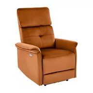 Fotele - Fotel Wypoczynkowy Rozkładany z Usb Semir Cynamonowy Halmar - miniaturka - grafika 1