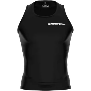 Koszulki sportowe męskie - Tank top fitness męski Smmash Black Ultra lekki kompresyjny - grafika 1