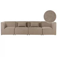 Sofy i kanapy - Sofa modułowa 4-osobowa sztruksowa beżowoszara LEMVIG - miniaturka - grafika 1