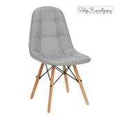 Krzesła - 4Rico Krzesło skandynawskie QS-185 eco skóra szare - miniaturka - grafika 1