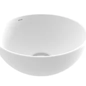 Umywalki - BOCCHI SOTTILE SLIM LINE Umywalka nablatowa okrągła 26cm Biały Mat - miniaturka - grafika 1