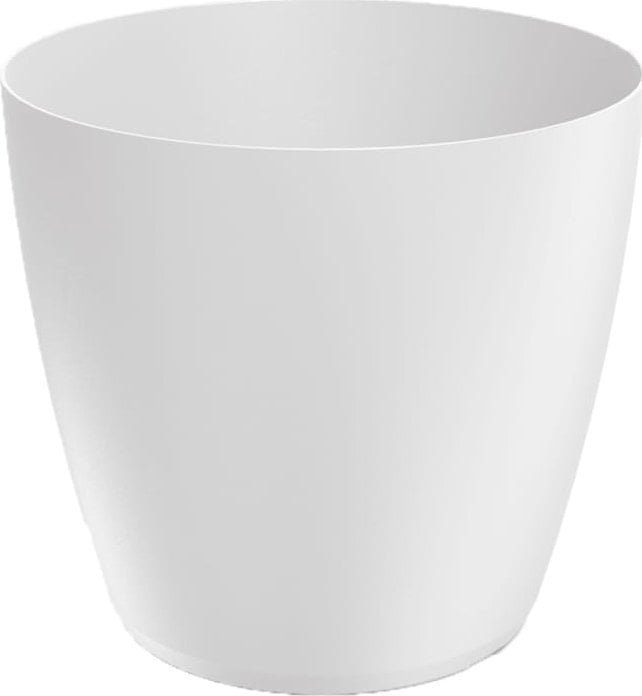Doniczka biała matowa plastikowa 15,8x14,5 cm osłonka gładka Mate