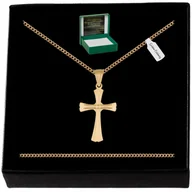 Biżuteria dla dzieci - ZŁOTY ŁAŃCUSZEK Z KRZYŻYKIEM NA KOMUNIĘ pr.925+585 - miniaturka - grafika 1