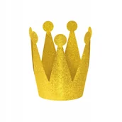 Gadżety na imprezę - Czapeczki Korona Plastikowa Na Urodziny Złota 3Szt - miniaturka - grafika 1