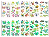 Zabawki kreatywne - Tatuaże dla dzieci świecące zmywalne dziecięce motylki zwierzątka 5 szt - miniaturka - grafika 1