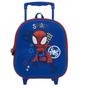Plecaki szkolne i tornistry - Plecak Na Kółkach 3D Spiderman Niebieski 33 Cm - miniaturka - grafika 1