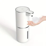 Pozostałe akcesoria kosmetyczne - TEMU Bezdotykowy dozownik mydła, pojemność 380 ml, ładowany przez USB, elektryczny dozownik pianki z regulacją 4-stopniową do montażu na ścianie do - miniaturka - grafika 1