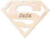 Gadżety dla niej i dla niego - Drewniana dekoracja zawieszka Super Tata - 1 szt. - miniaturka - grafika 1