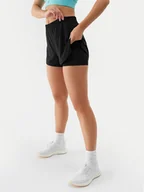 Spodenki damskie - 4F Szorty sportowe 4FWSS24TFSHF497 Czarny Regular Fit - miniaturka - grafika 1