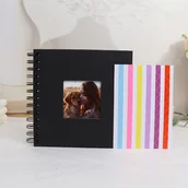 Albumy fotograficzne - TEMU 1 Szt. 40 Stron DIY Arkuszami, Czarna Księga Pamięci Z Narożnymi I Papierem , Odpowiednia Do Księgi Gości Na Ślub, Albumu Rocznego, Prezenty, - miniaturka - grafika 1