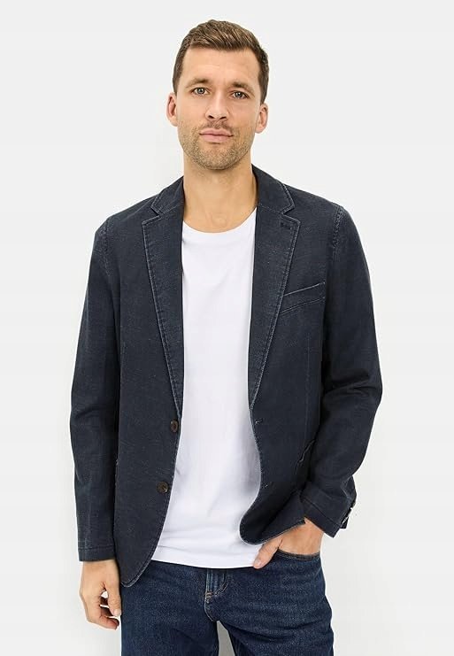 CAMEL ACTIVE MARYNARKA MĘSKA LEN BAWEŁNA GRANATOWA SLIM 66 17BA