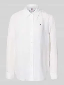 Bluzki damskie - Bluzka z długim rękawem z czystego lnu o kroju relaxed fit - miniaturka - grafika 1