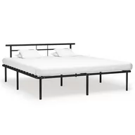 Łóżka - vidaXL Rama łóżka, czarna, metalowa, 200 x 200 cm - miniaturka - grafika 1