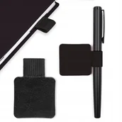 Notesy i bloczki - Uchwyt Na Długopis Ołówek Do Notesu Kalendarza CZARNY Samoprzylepny Gumowy - miniaturka - grafika 1