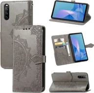 Etui i futerały do telefonów - Pokrowiec König Design kompatybilny z Sony Xperia 10 III etui na telefon ze skóry syntetycznej - Etui na telefon komórkowy szare - miniaturka - grafika 1