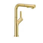 Baterie kuchenne - Bateria kuchenna Flick złota z wyciąganą wylewką KFA Armatura - miniaturka - grafika 1