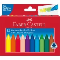 Faber-Castell Kredki świecowe trójkątne 12 kolorów - Kredki, ołówki, pastele i pisaki - miniaturka - grafika 1