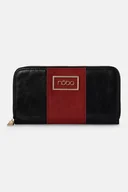 Portfele - Portfel Nobo imitacja zamszu czarno-czerwony - miniaturka - grafika 1