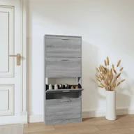 Szafki na buty - Lumarko Szafka na buty, szary dąb sonoma, 59x17x150 cm - miniaturka - grafika 1